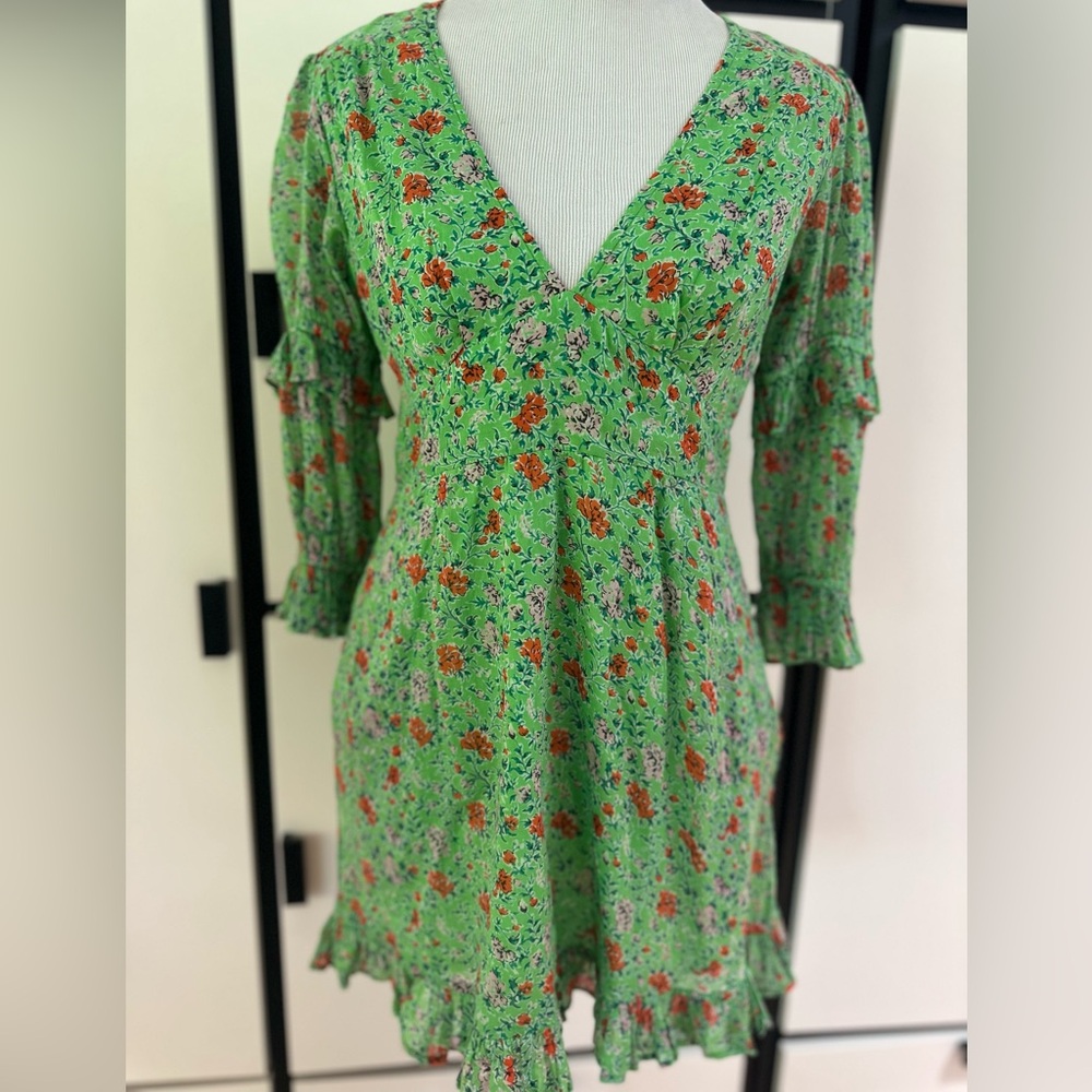 NWT Banjanan Green Floral Mini Dress